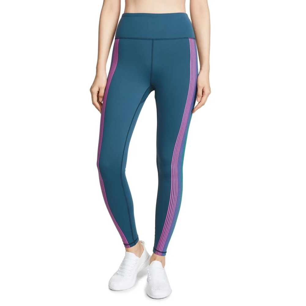 Spiritual Gangster Essential Rainbow Striped High Rise Activewear Leggings